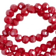 Top Glas Facett Glasschliffperlen 3x2mm rondellen Crimson red-pearl shine coating